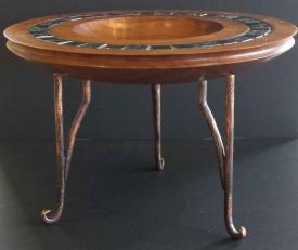 Walnut Bowl with Iridized Glass Tiles by Ronald Zdroik