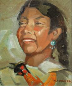 Portrait of Indian Girl Laughing by Giacomo Mercurio Spicuzza