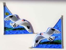 Window Corners: Gull Pair by Harriet and Don Herrick