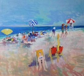 Beach Umbrellas by Mary Theisen - Helm