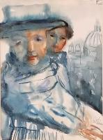 Untitled (Woman with Hat and Shawl) by Mary Theisen - Helm