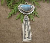 Tall Pine Necklace with Labradorite and Blue Topaz by Michelle Zjala Winter