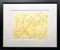 Four Yellow Party with Flags by Mary Nohl