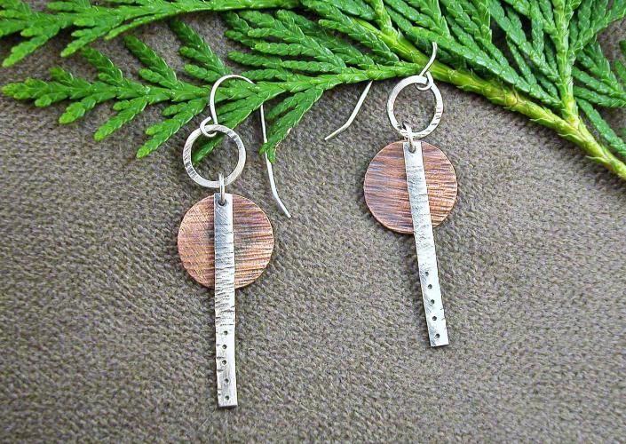 Sticks and Circles Earrings by Michelle Zjala Winter