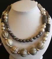 Jasper and Akoya Pearl Necklace by Janet Hubbard