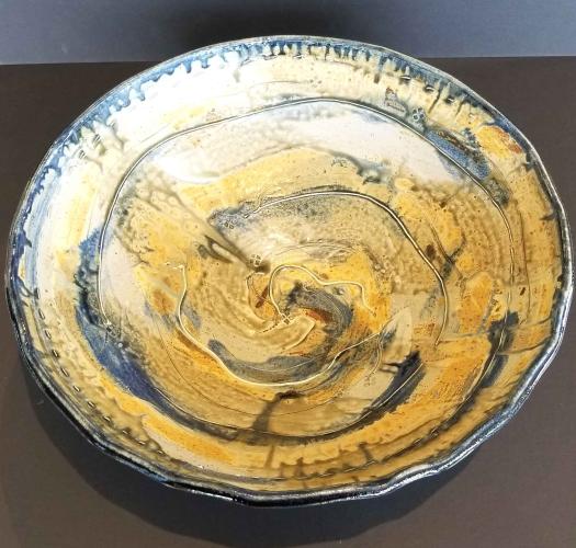 Large Mixed Blues Bowl by John Dietrich