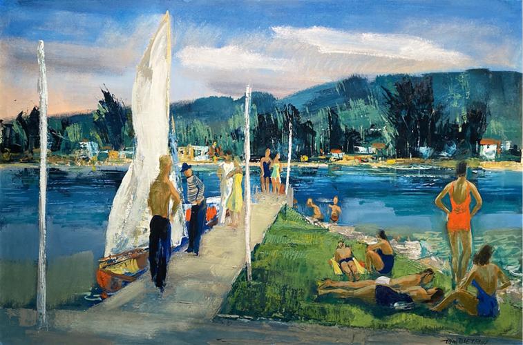 People at Municipal Dock by Tom Dietrich