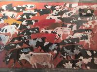 Untitled (Cows on Red Field) by Schomer Lichtner