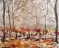 Untitled (Park with People) by Mary Theisen - Helm