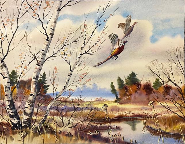 Autumn (2 Pheasants) by Clarence Boyce Monegar