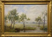 Impressionist Landscape with stream by Francesco Spicuzza