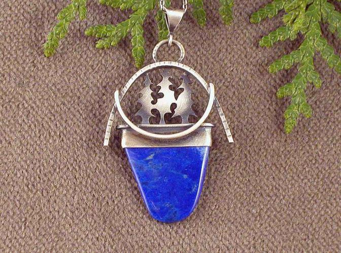 Three Tree Lapis Necklace by Michelle Zjala Winter