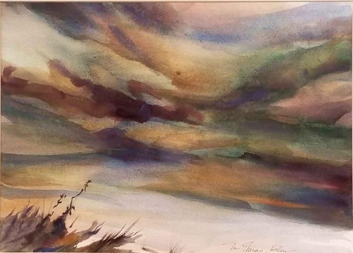 Untitled (Stormy Skies over Lake) by Mary Theisen - Helm