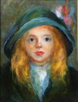 (Untitled) Portrait of a Young Girl in Hat by Forrest Flower