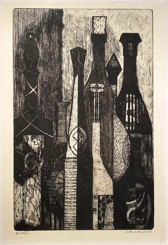 Bottles (Tall Wine Bottles) by Arthur Thrall
