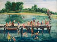 Bathers on Chic Pier by Aaron Bohrod