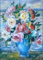 Mini Floral in Blue Vase by Francesco Spicuzza