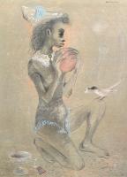 Kneeling Figure with Ball and Bird by Karl Priebe