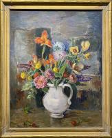 Flowers in White Pitcher by Francesco Spicuzza