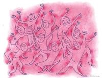 Nine Red Dancers by Mary Nohl