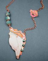N795 Agate and Freshwater Pearls Necklace by Mary Heuer