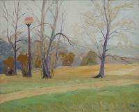 Fall Landscape with Bird House by Morley Hicks