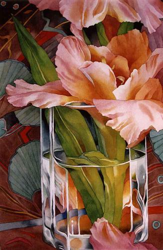 Flowers with Glass by Jean Crane