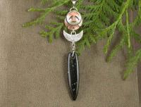 Moon Goddess Necklace with Snowflake Obsidian by Michelle Zjala Winter