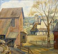 Untitled (Countryside with Mills) by Winifred Estelle Phillips