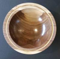 Walnut Bowl with Gold Trim by Ronald Zdroik