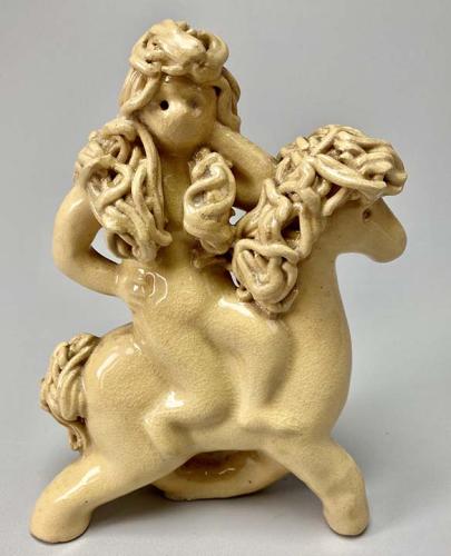 "Lady Godiva on Horse" (?) sculpture by Mary Nohl