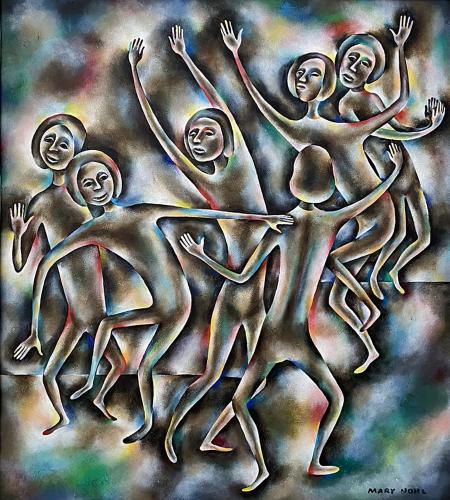 Six Dancing Ladies in Blue by Mary Nohl