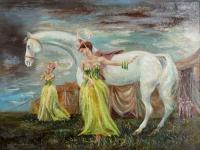 Circus: Two Ladies with Horse by Aaron Bohrod