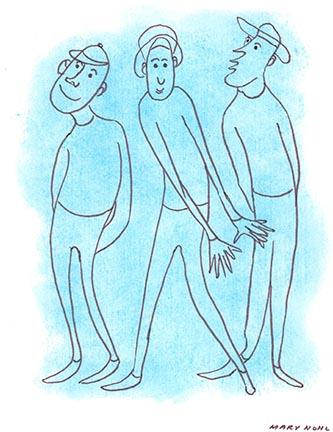 3 Blue Tall Men by Mary Nohl