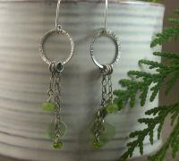 Gypsy Earrings with Peridot and Roman Glass by Michelle Zjala Winter