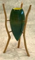 Pine Vase with Copper and Cedar Legs by Ronald Zdroik