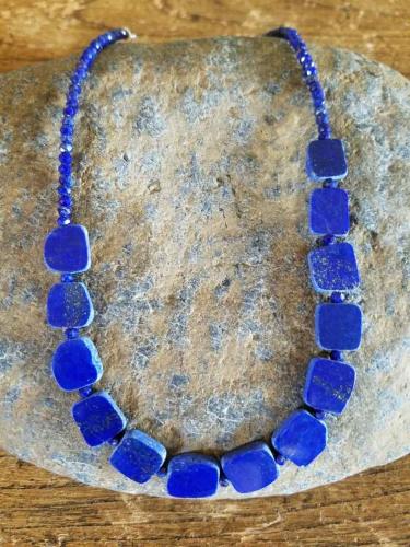 Lapis Slices with Faceted Lapis Necklace by Nancy Going