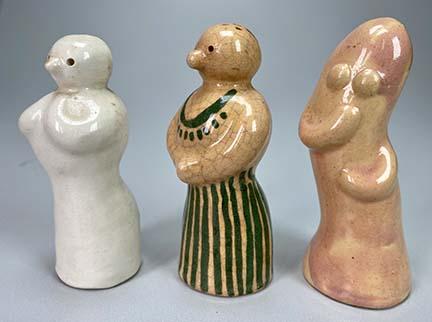 Salt and Pepper Shakers - Set of 3 different characters by Mary Nohl