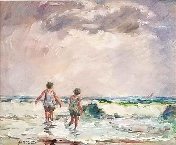 Untitled (Two Children along the Shore) by Francesco Spicuzza