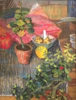 Still Life with Geraniums by Charles Thwaites