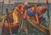 Untitled (Two Fishermen Hauling in the Net) by Robert von Neumann