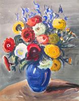 Floral in Blue Vase by Emily Groom