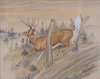 Running Deer by Clarence Boyce Monegar